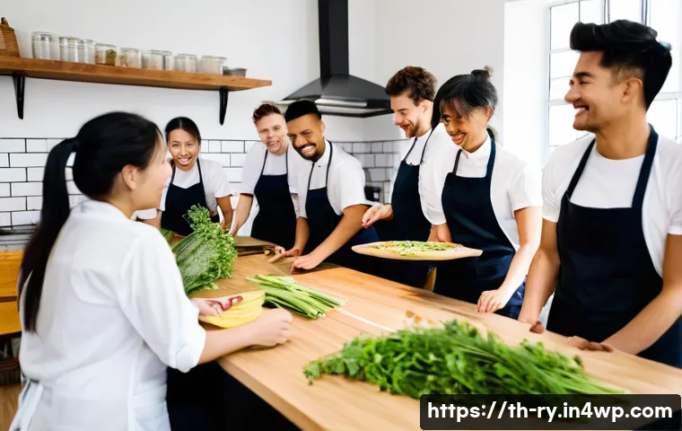 코리빙 커뮤니티의 브랜드 가치 구축 - **Image Prompt 1: Vibrant Co-living Culinary Workshop**
    A bright and airy communal kitchen withi...