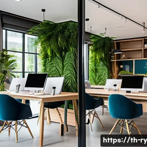 Home 32 코리빙 커뮤니티에서의 코워킹 스페이스 운영 - A modern co-working space inside a vibrant co-living community in Bangkok, featuring clearly divided...