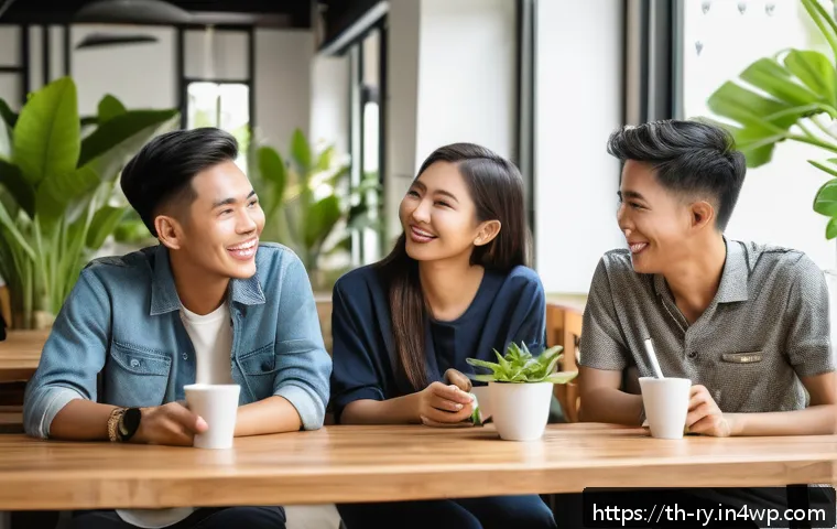 코리빙 커뮤니티의 심리적 장점 - A warm and inviting co-living community lounge in Bangkok, Thailand, featuring diverse young adults ...